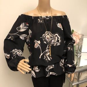 White House Black Market Long Sleeve Flowy Blouse